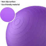 65 cm Pilates Topu ve Çift Yönlü Pompa Seti Kaliteli Malzeme Yoga Egzersiz Topu (Mor) - Görsel 2