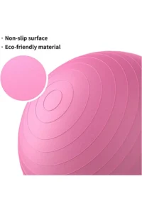 65 cm Pilates Topu ve Çift Yönlü Pompa Seti Kaliteli Malzeme Yoga Egzersiz Topu (Pembe) - Görsel 3